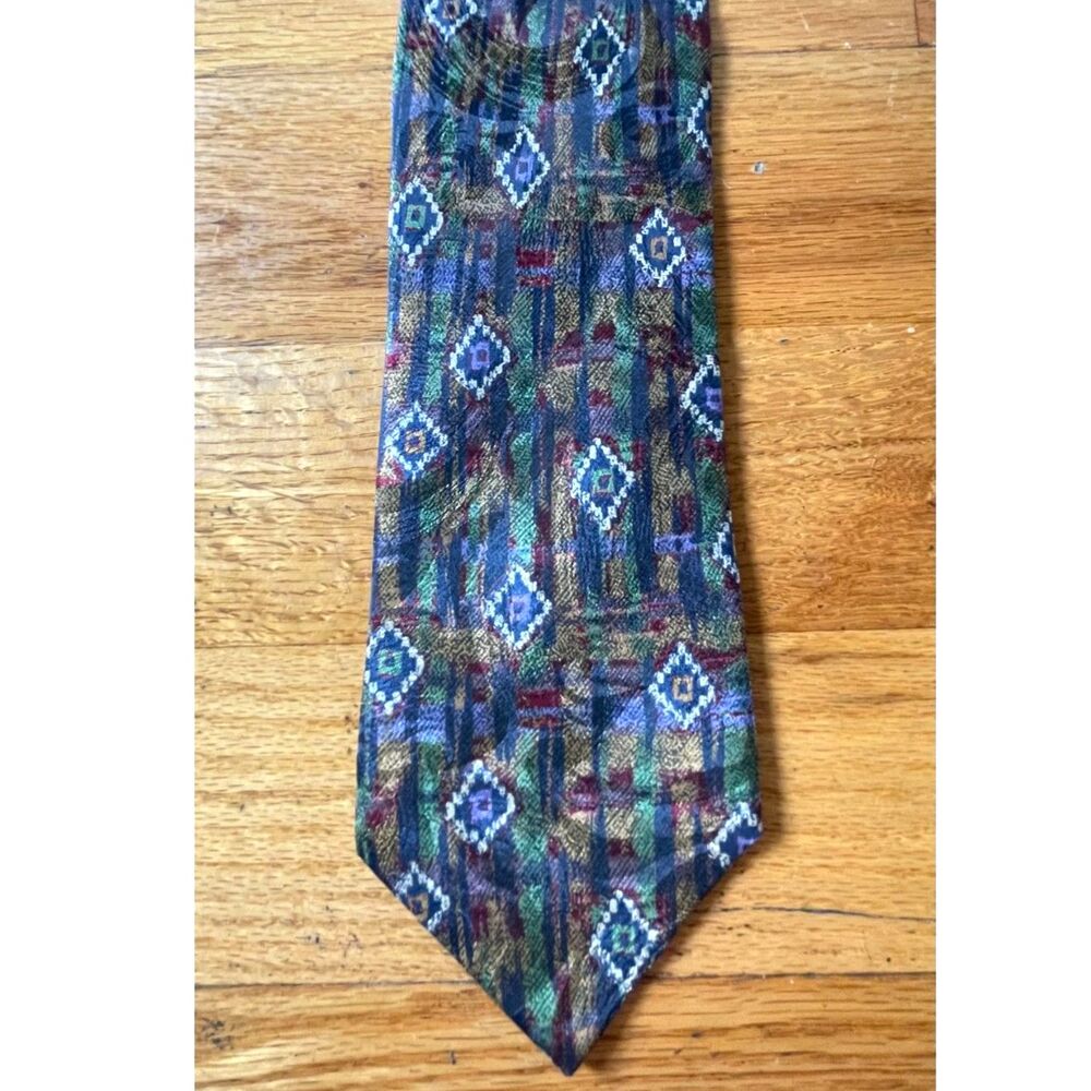 Vintage Collection XXI Richel 100% Silk Geometric Tie Made Spain 57x4